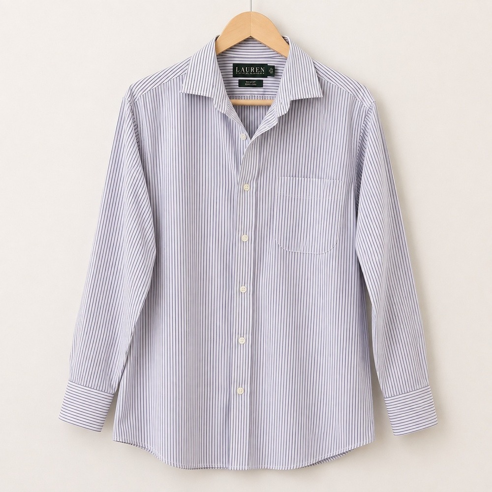 Lauren Ralph Lauren Old Money Pinstripe Shirt Womens 16 Preppy Office Siren Luxe